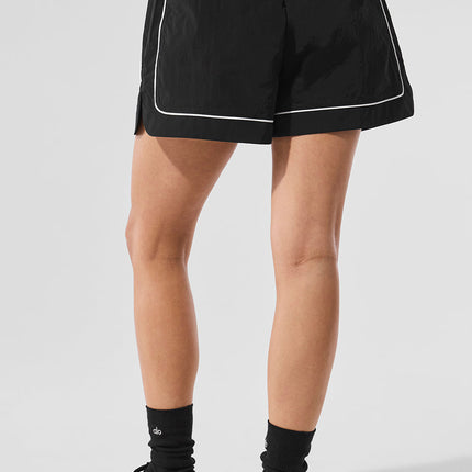 alo Women's Motivate Track Short - Black/White