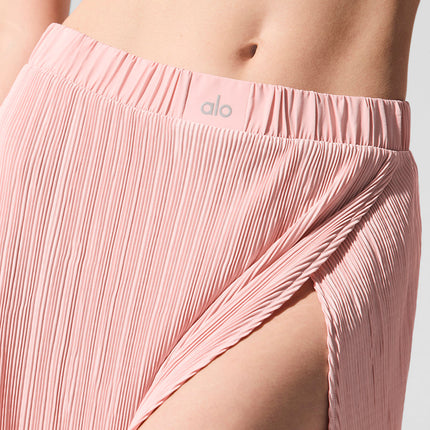 alo Women's Micro Plisse Game On Long Skirt - Pink Quartz