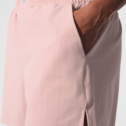 alo Women's Pinstripe Daylight Boxer Short - Pink Quartz/Ivory