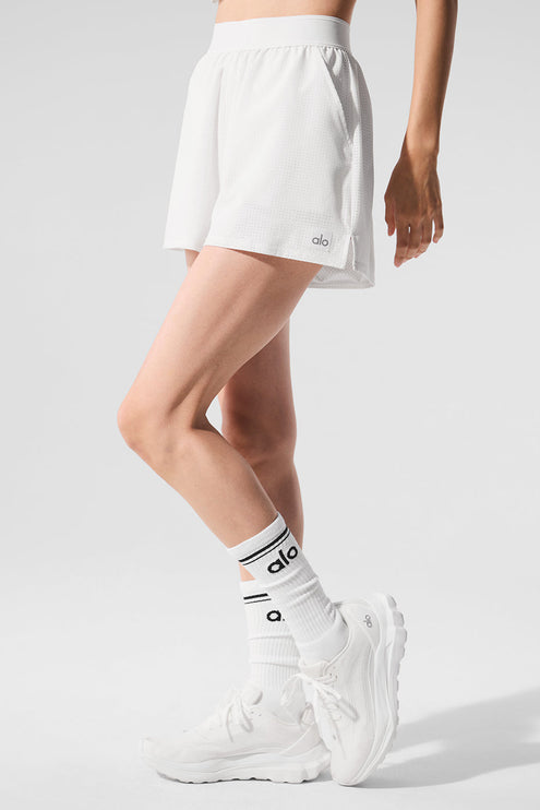 alo Women's Mesh Mirage Short - White