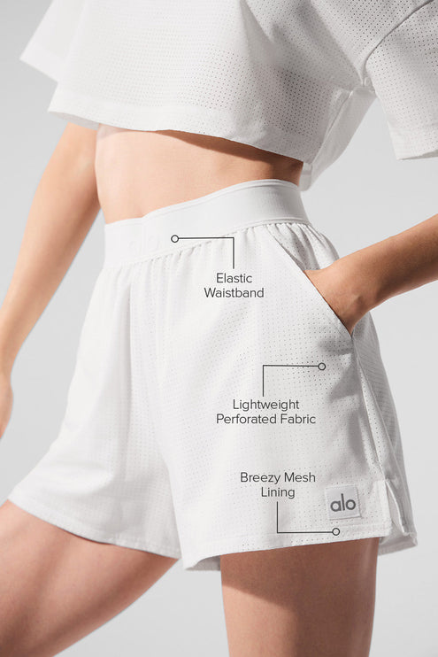 alo Women's Mesh Mirage Short - White