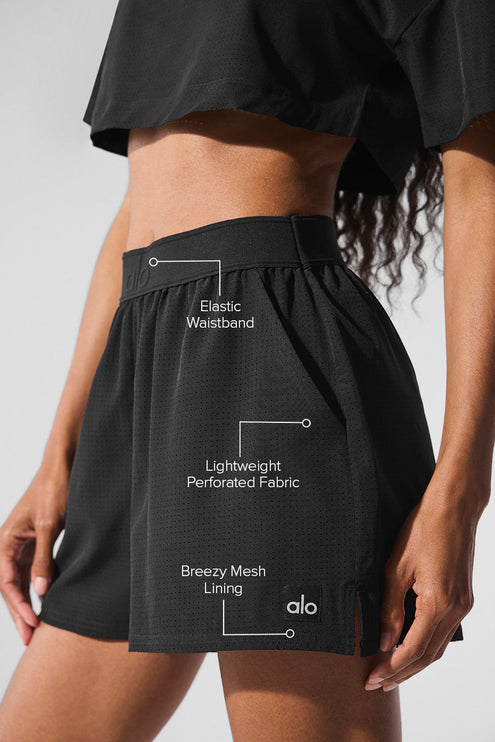 alo Women's Mesh Mirage Short - Black