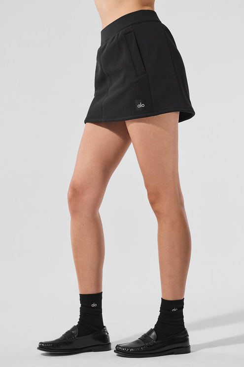 alo Women's Polar Fleece Wintry Mix Skirt - Black