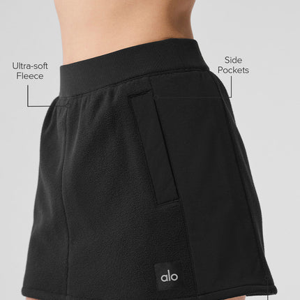 alo Women's Polar Fleece Wintry Mix Skirt - Black