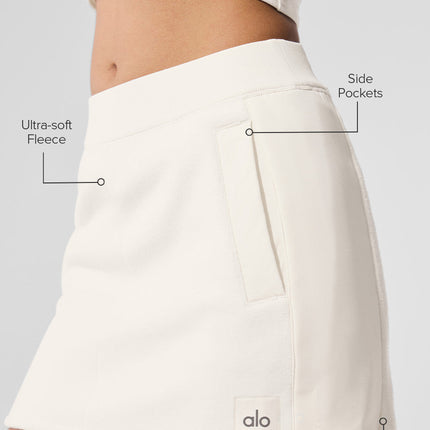 alo Women's Polar Fleece Wintry Mix Skirt - Ivory