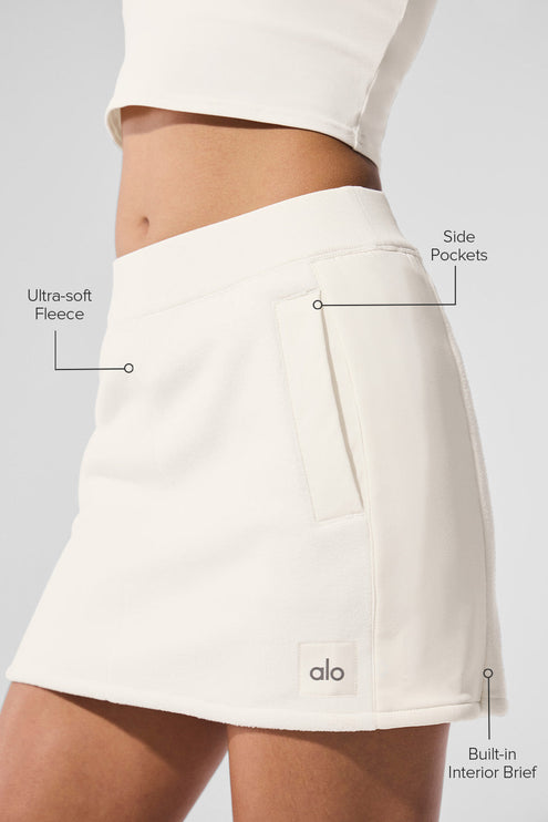 alo Women's Polar Fleece Wintry Mix Skirt - Ivory