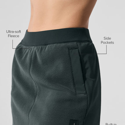 alo Women's Polar Fleece Wintry Mix Skirt - Charcoal Green