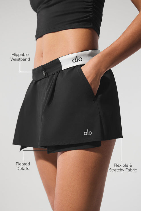 alo Women's Flip It Mini Skort - Black