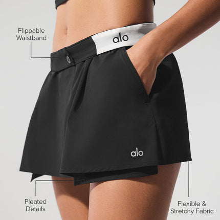 alo Women's Flip It Mini Skort - Black