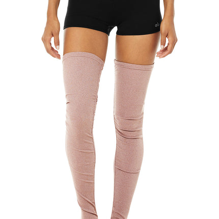alo Women's Goddess Leg Warmers - Smoky Quartz Heather