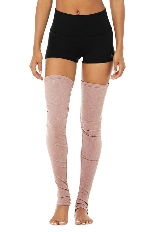 alo Women's Goddess Leg Warmers - Smoky Quartz Heather