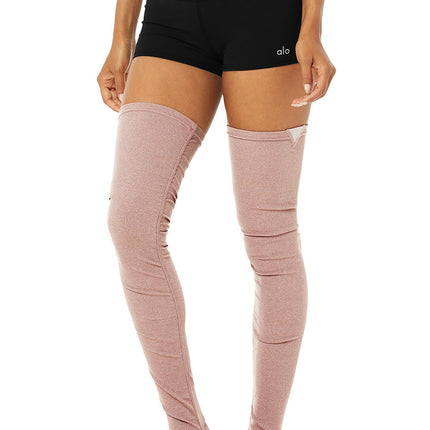 alo Women's Goddess Leg Warmers - Smoky Quartz Heather