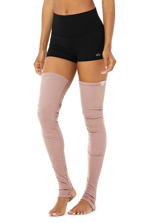 alo Women's Goddess Leg Warmers - Smoky Quartz Heather