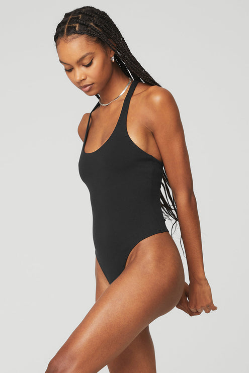 alo Women's Sleek Back Bodysuit - Black