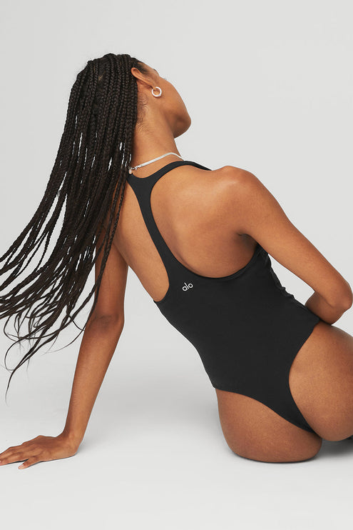 alo Women's Sleek Back Bodysuit - Black