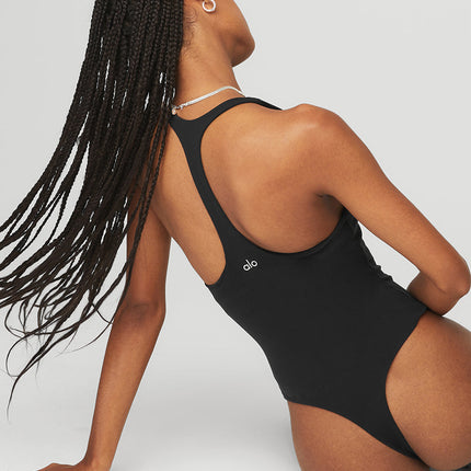 alo Women's Sleek Back Bodysuit - Black