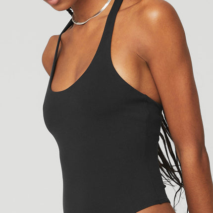 alo Women's Sleek Back Bodysuit - Black