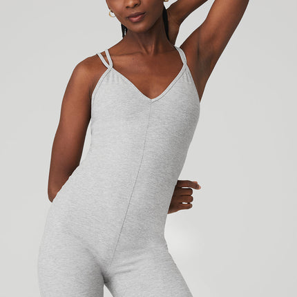 alo Women's Alosoft Suns Out Onesie - Athletic Heather Grey