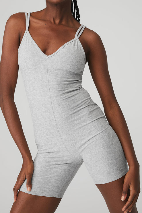 alo Women's Alosoft Suns Out Onesie - Athletic Heather Grey