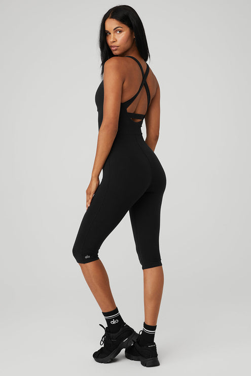 alo Women's Airbrush Physique Onesie - Black