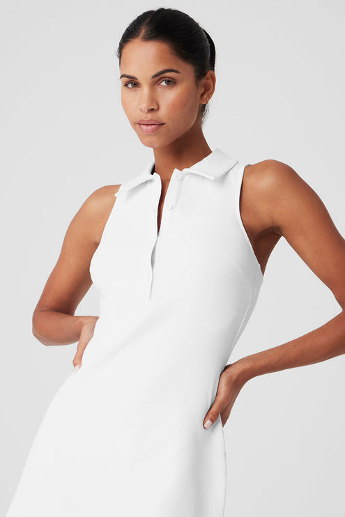 alo Women's Charmed Tennis Dress - White
