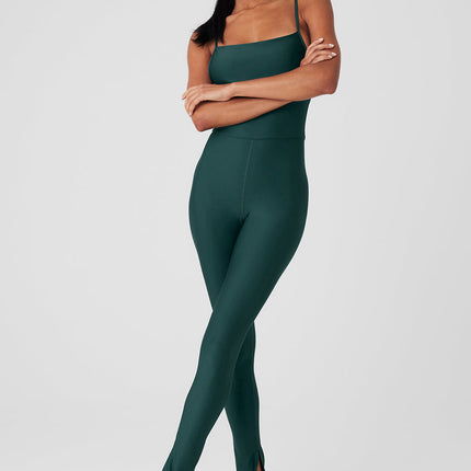 alo Women's Airlift Disco Daze Onesie - Midnight Green