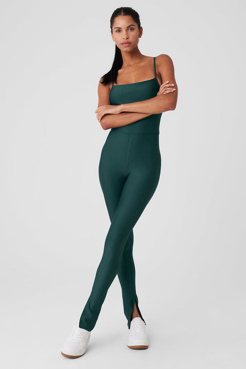 alo Women's Airlift Disco Daze Onesie - Midnight Green