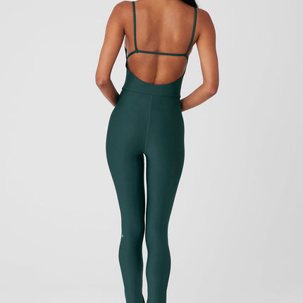 alo Women's Airlift Disco Daze Onesie - Midnight Green