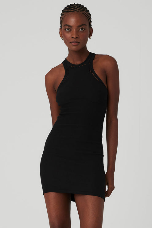 alo Women's Seamless Open Air Racerback Dress - Black