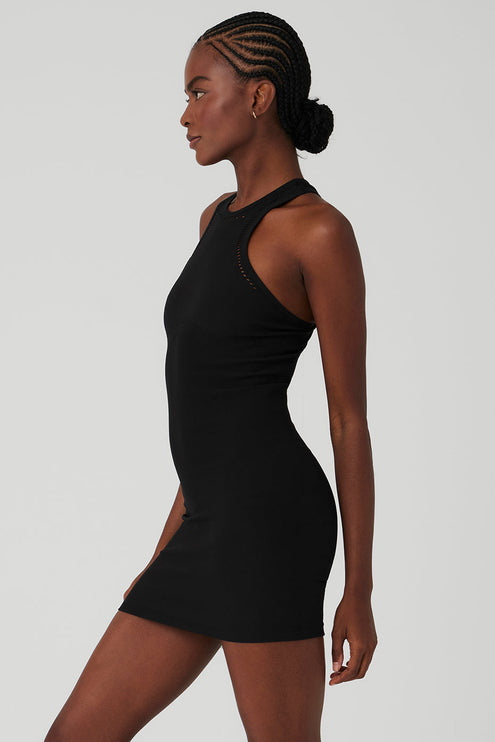 alo Women's Seamless Open Air Racerback Dress - Black