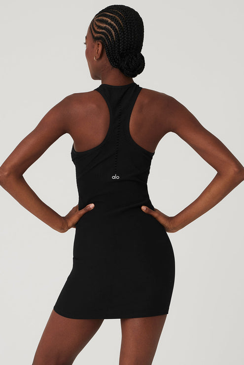 alo Women's Seamless Open Air Racerback Dress - Black