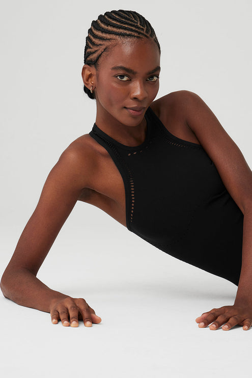 alo Women's Seamless Open Air Racerback Dress - Black