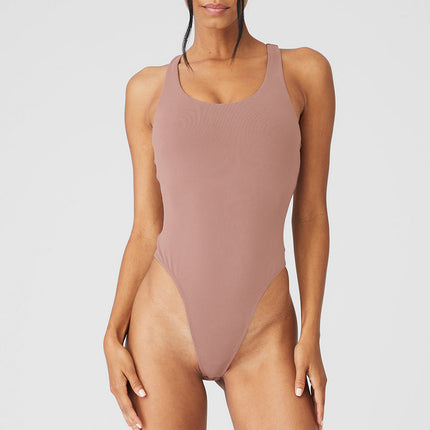 alo Women's Sleek Back Bodysuit - Smoky Quartz