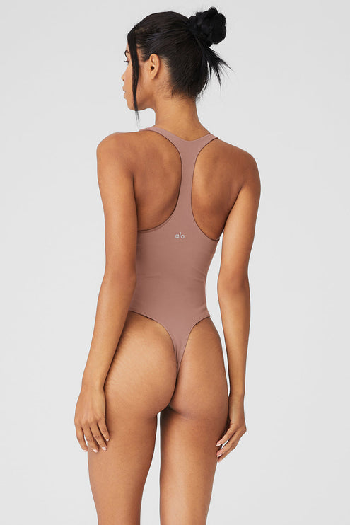 alo Women's Sleek Back Bodysuit - Smoky Quartz