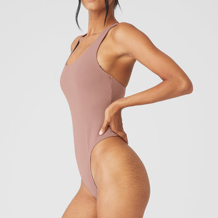 alo Women's Sleek Back Bodysuit - Smoky Quartz