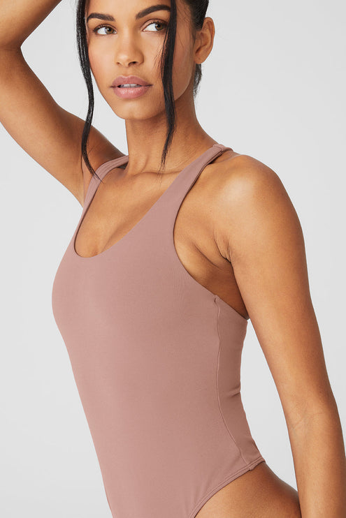 alo Women's Sleek Back Bodysuit - Smoky Quartz