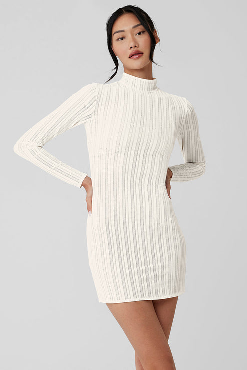 alo Women's Euphoria Long Sleeve Dress - Ivory