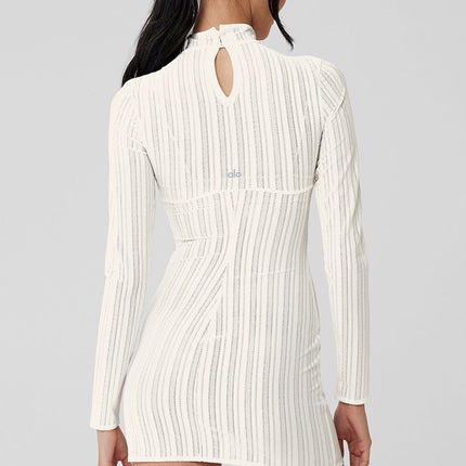 alo Women's Euphoria Long Sleeve Dress - Ivory