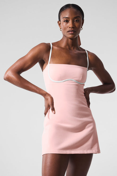 alo Women's Airbrush Streamlined Dress - Pink Quartz/White