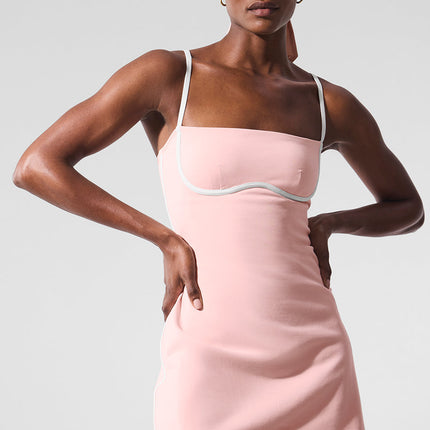 alo Women's Airbrush Streamlined Dress - Pink Quartz/White