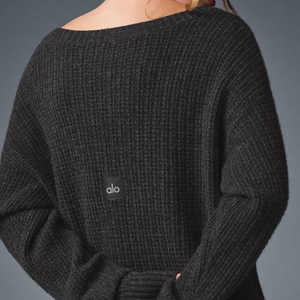 alo Women's Cashmere Plush Waffle Dress - Dark Heather Grey