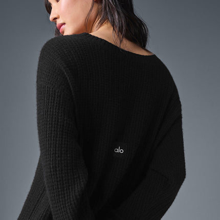 alo Women's Cashmere Plush Waffle Dress - Black