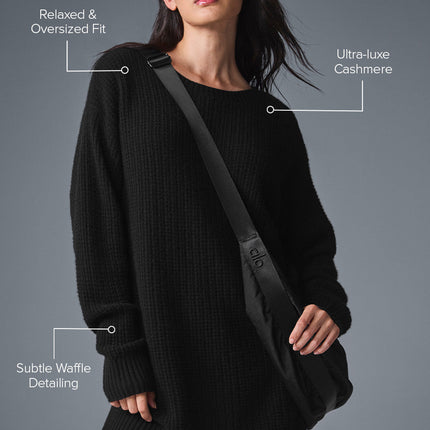 alo Women's Cashmere Plush Waffle Dress - Black