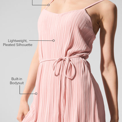 alo Women's Micro Plisse Game On Tennis Dress - Pink Quartz