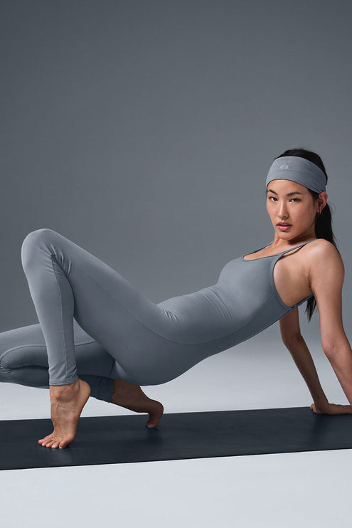 alo Women's Airbrush One And Done Onesie - Steel Grey