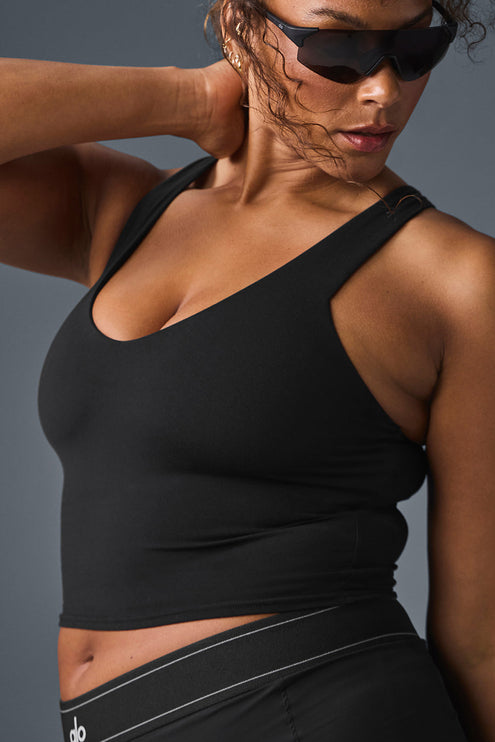 alo Women's Airbrush Real Bra Tank - Black