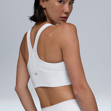 alo Women's Wild Thing Bra - White