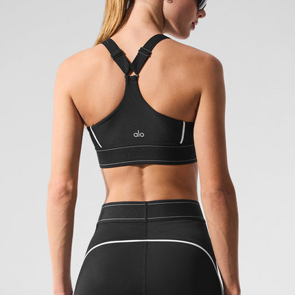 alo Women's Airlift Suit Up Bra - Black/White