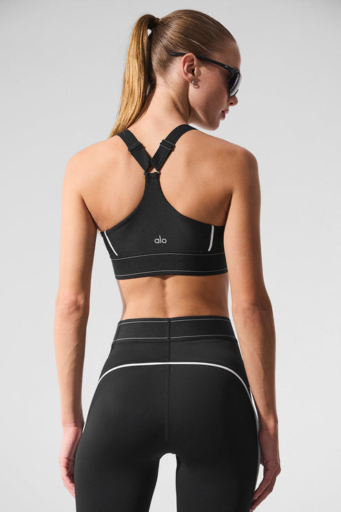 alo Women's Airlift Suit Up Bra - Black/White