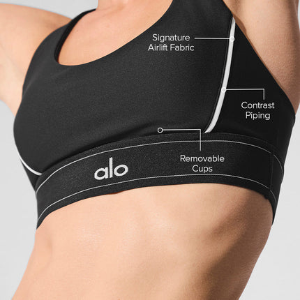 alo Women's Airlift Suit Up Bra - Black/White
